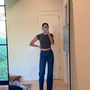 Abercrombie & Fitch Dark Blue Straight Leg Jeans (tall)